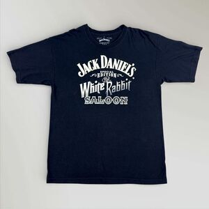 Jack Daniel’s White Rabbit Saloon T-Shirt Adult Tennessee Whiskey Black Size Lrg